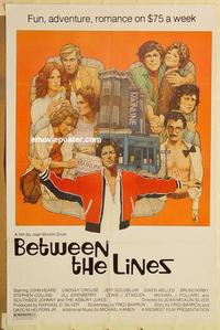 c345 BETWEEN THE LINES one-sheet movie poster '77 great Richard Amsel art!