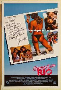 c355 BLAME IT ON RIO one-sheet movie poster '84 sexy Demi Moore, Caine!