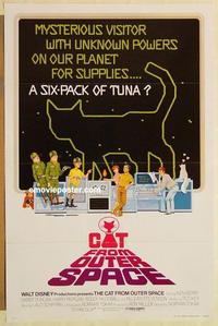 c375 CAT FROM OUTER SPACE one-sheet movie poster '78 Walt Disney sci-fi!