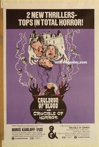 c377 CAULDRON OF BLOOD/CRUCIBLE OF HORROR one-sheet movie poster '70 horror