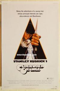 c388 CLOCKWORK ORANGE one-sheet movie poster '72 Stanley Kubrick classic!