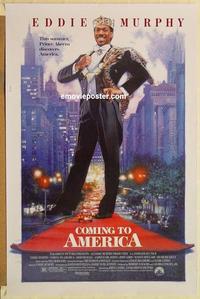 c389 COMING TO AMERICA one-sheet movie poster '88 Eddie Murphy, Hall