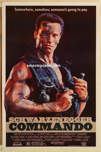 c390 COMMANDO one-sheet movie poster '85 Arnold Schwarzenegger