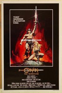 c391 CONAN THE BARBARIAN advance one-sheet movie poster '82 Schwarzenegger