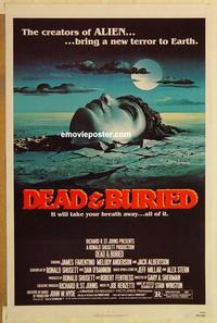 c404 DEAD & BURIED one-sheet movie poster '81 James Farentino, horror!