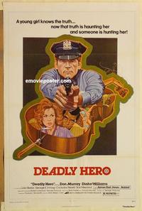 c412 DEADLY HERO one-sheet movie poster '76 Tanenbaum art, psycho police!