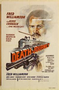 c414 DEATH JOURNEY one-sheet movie poster '75 Fred Williamson, one mean cat!
