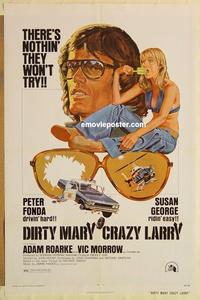 c423 DIRTY MARY CRAZY LARRY one-sheet movie poster '74 Peter Fonda