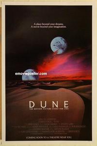 c438 DUNE '2 moons' advance one-sheet movie poster '84 David Lynch, sci-fi!