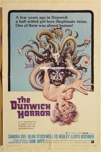 c439 DUNWICH HORROR one-sheet movie poster '70 AIP wild horror image!
