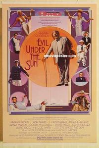 c456 EVIL UNDER THE SUN one-sheet movie poster '82 Agatha Christie, Ustinov