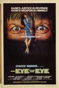 c457 EYE FOR AN EYE advance one-sheet movie poster '81 Chuck Norris