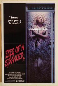 c459 EYES OF A STRANGER one-sheet movie poster '81 Jennifer Jason Leigh