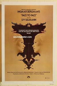 c460 FACE TO FACE one-sheet movie poster '76 Ingmar Bergman, Liv Ullmann