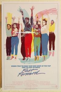 c466 FAST FORWARD one-sheet movie poster '85 Poitier, black dancers!
