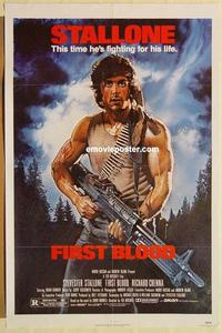 c474 FIRST BLOOD one-sheet movie poster '82 Sylvester Stallone as Rambo!