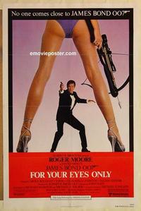 c482 FOR YOUR EYES ONLY one-sheet movie poster '81 Moore as James Bond!