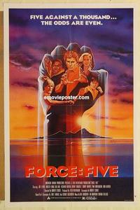 c483 FORCE 5 one-sheet movie poster '81 Joe Lewis, five against a thousand!