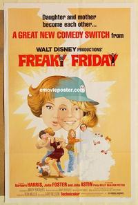 c486 FREAKY FRIDAY one-sheet movie poster '77 Jodie Foster, Disney