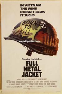 c493 FULL METAL JACKET advance one-sheet movie poster '87 Stanley Kubrick