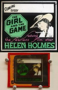c019 GIRL & THE GAME movie glass slide '15 Helen Holmes