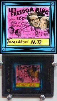 c027 LET FREEDOM RING glass slide'39 Nelson Eddy, Bruce