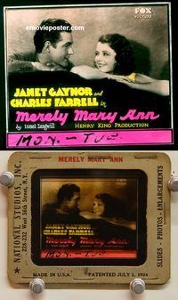 c039 MERELY MARY ANN glass slide'31 sweet Janet Gaynor!