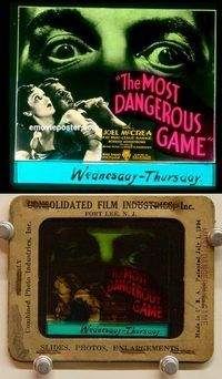 c071 MOST DANGEROUS GAME glass slide '32 incredible!