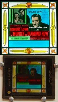 c088 MURDER ON DIAMOND ROW glass slide '37 Edmund Lowe