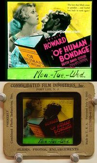 c146 OF HUMAN BONDAGE movie glass slide '34 Bette Davis