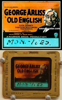 c154 OLD ENGLISH glass slide '30 George Arliss, Janney