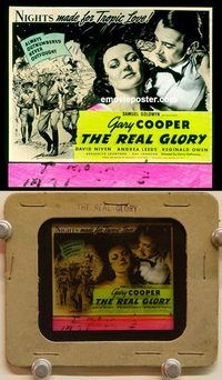 c273 REAL GLORY glass slide'39 Gary Cooper, David Niven