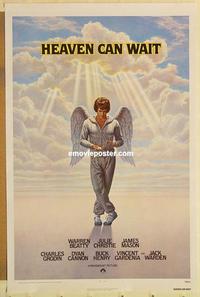 c521 HEAVEN CAN WAIT one-sheet movie poster '78 Warren Beatty, football!