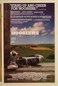 c529 HOOSIERS one-sheet movie poster '86 Gene Hackman, Barbara Hershey
