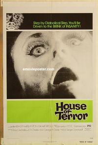 c535 HOUSE OF TERROR one-sheet movie poster '72 Bishop, Blanton