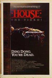 c534 HOUSE video one-sheet movie poster '86 great severed hand image!
