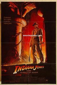 c543 INDIANA JONES & THE TEMPLE OF DOOM one-sheet movie poster '84 Ford