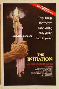 c545 INITIATION video one-sheet movie poster '84 Vera Miles, cool Joann art!