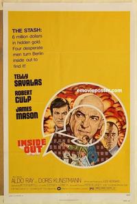 c546 INSIDE OUT one-sheet movie poster '75 Telly Savalas, Robert Culp