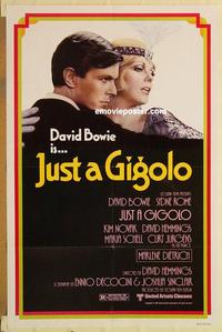c559 JUST A GIGOLO one-sheet movie poster '81 David Bowie, Kim Novak