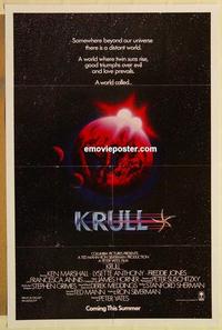 c567 KRULL advance one-sheet movie poster '83 great sci-fi fantasy image!