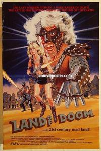 c569 LAND OF DOOM one-sheet movie poster '86 wild sci-fi warrior woman!