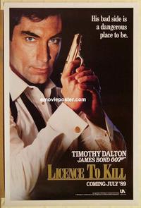 c579 LICENCE TO KILL teaser one-sheet movie poster '89 Dalton, James Bond