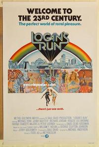 c584 LOGAN'S RUN int'l one-sheet movie poster '76 Michael York, Agutter
