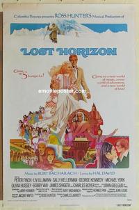 c587 LOST HORIZON int'l one-sheet movie poster '72 cool Bob Peak artwork!