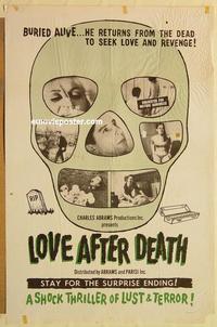 c588 LOVE AFTER DEATH one-sheet movie poster '68 Argentinean horror!