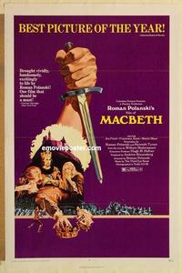 c590 MACBETH one-sheet movie poster '72 Roman Polanski, Shakespeare