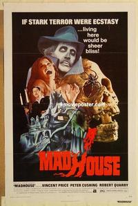 c594 MADHOUSE one-sheet movie poster '74 Vincent Price, Peter Cushing