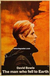 c596 MAN WHO FELL TO EARTH one-sheet movie poster '76 David Bowie image!