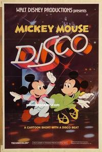 c609 MICKEY MOUSE DISCO one-sheet movie poster '79 Walt Disney cartoon!